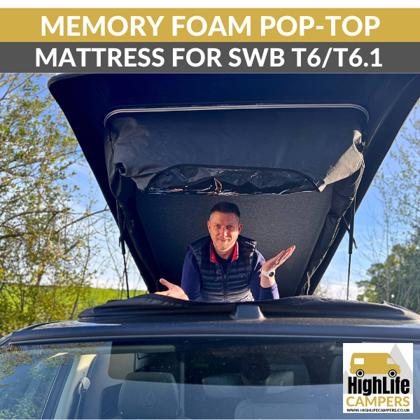 Memory Foam Pop-Top Roof Mattress For SWB VW Camper